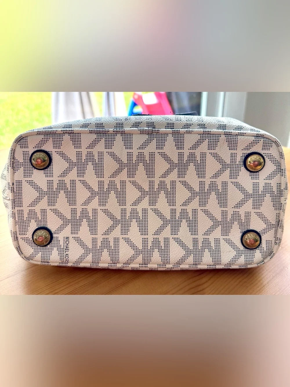 Michael Kors Navy and Vanilla MK Logo Tote